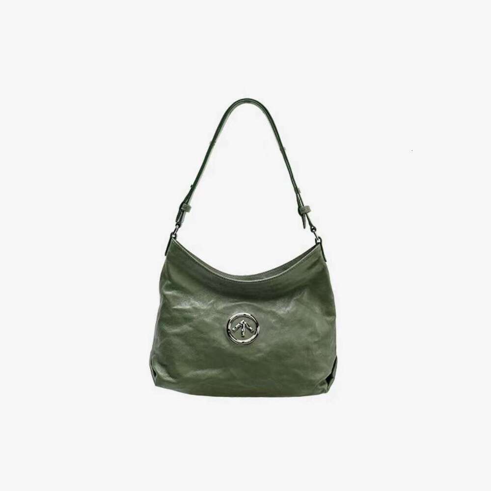 Women's Bags GROTTO Non Sexism Blackrock Hobo Series Wrinkled Handheld Cross Shoulder Underarm Soft Leather Bag