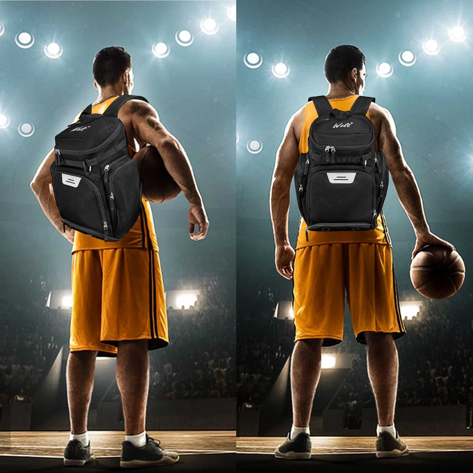 Wolt Basketball Backpack Bag with Separate Ball Compartment and Shoes PocketLarge Sports Equipment Bag for Basketball SoccerW251113
