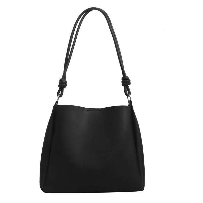 Handbag Vintage Solid Color Women Fashion Shoulder Sg High-Capacity Simple Double Strap Bucket Crossbody Bag