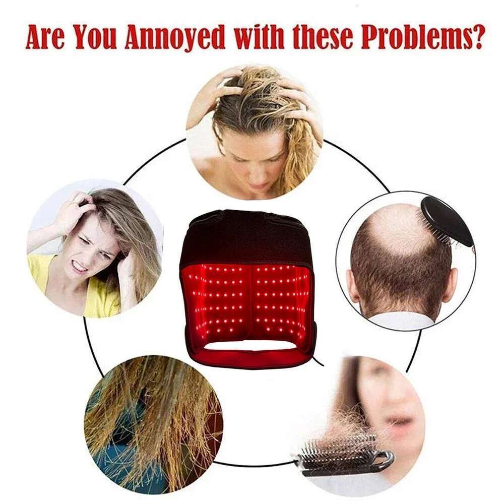 180Pcs Red Regrowth Cap 660Nm&850Nm Near-Infrared Light Reduces Oiess Strengthen Hair Roots Anti-Hair Loss Hat