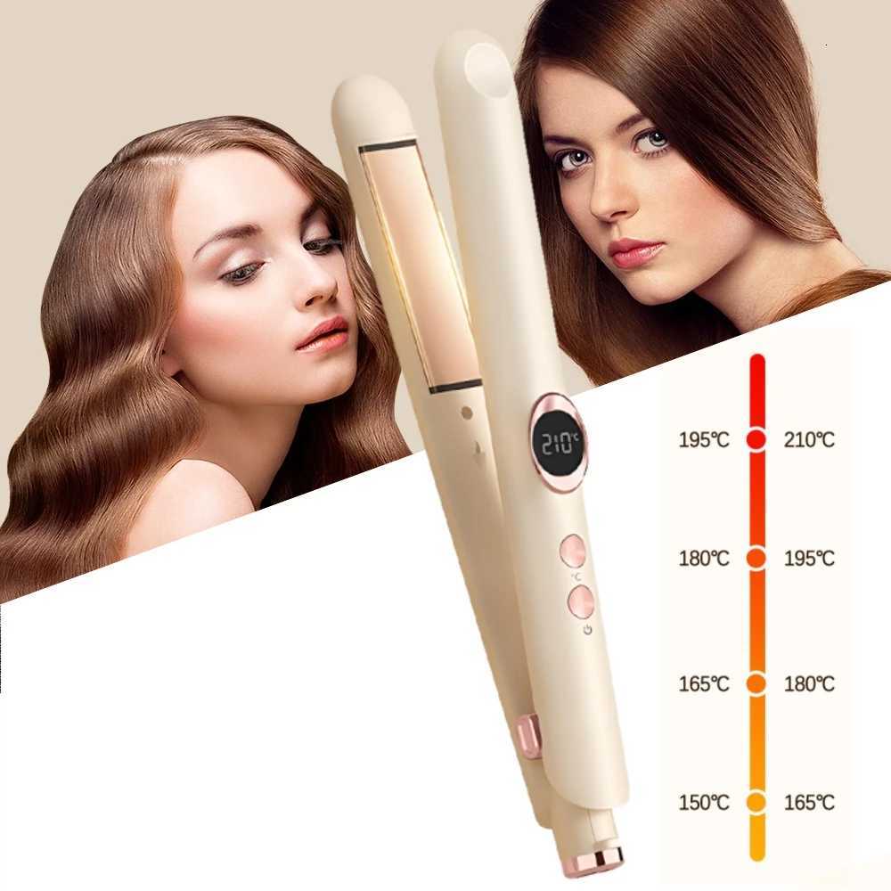 2 in 1 Hair Straightener Curler Negative Ion Straightening Curling Iron Fast Heating Pro Hair Styling Tool Flat Iron 110VT251114