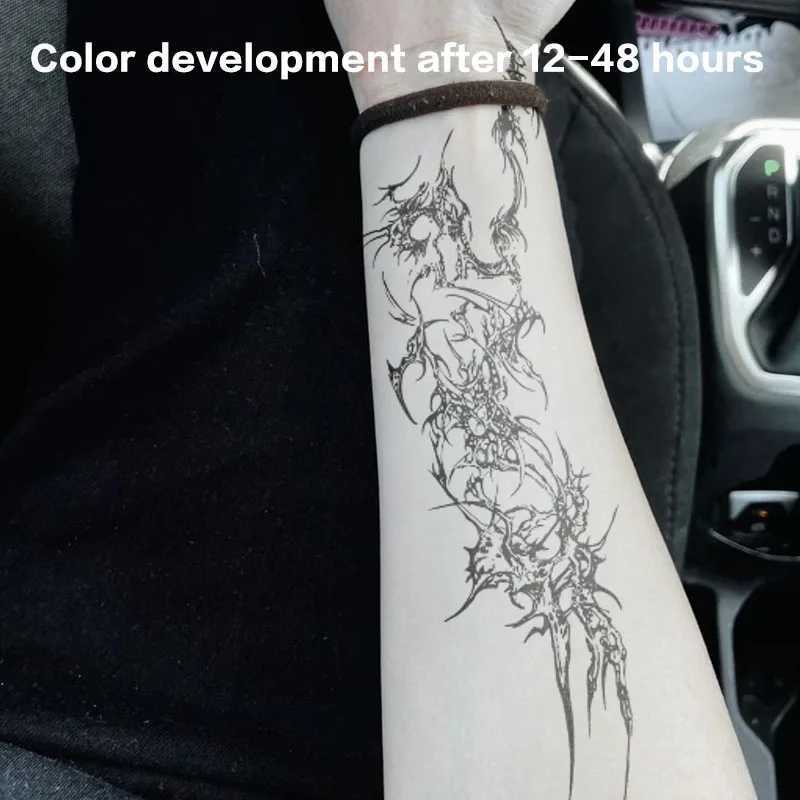 Black Thorn Totem Herbal Juice Tattoo Stick Arm Temporary Tattoo Waterproof Gothic Y2K Fake Tattoo Semi Permanent Tattoo ArtXJ25414