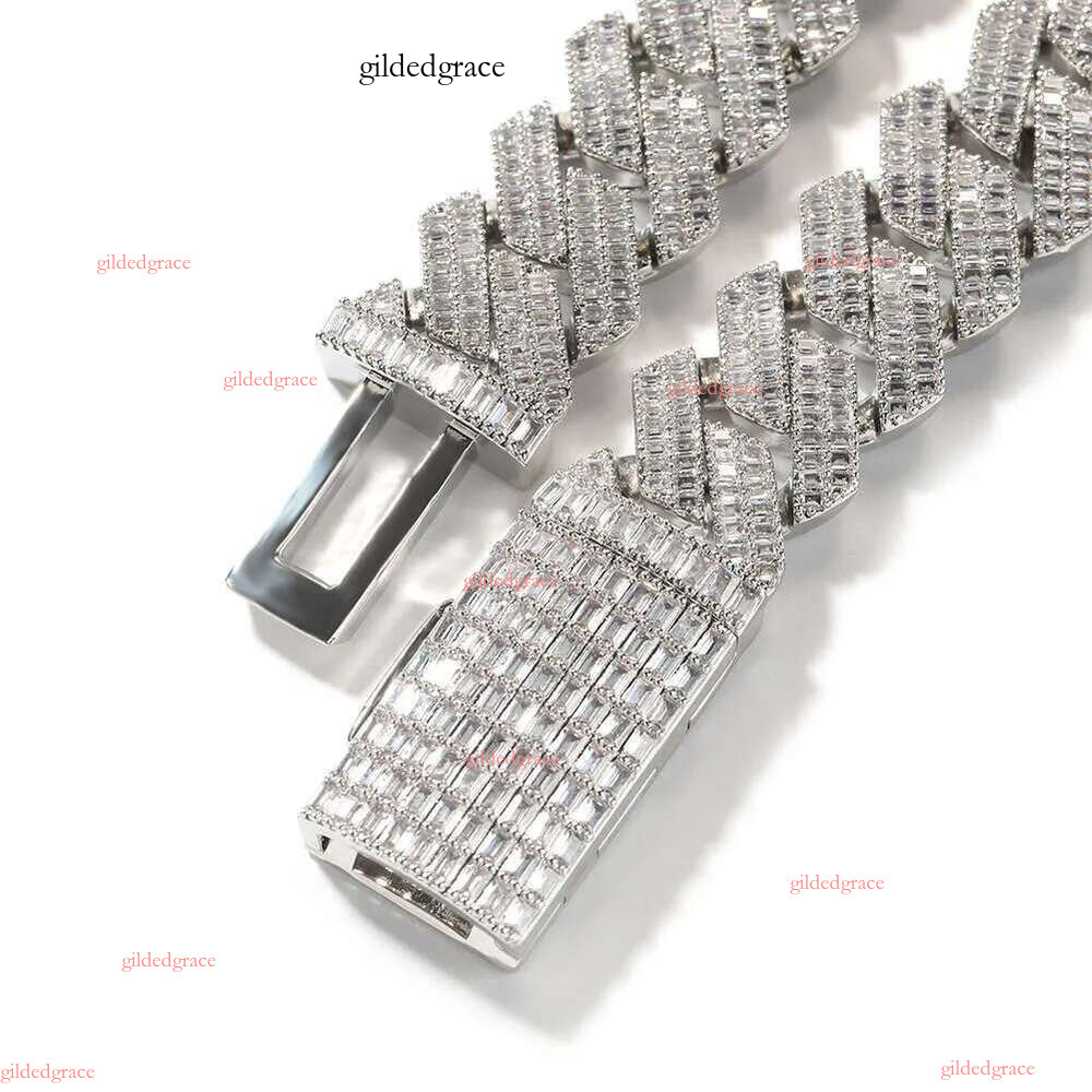 Pass Dia Tester Gra Certificates 6mm 8mm Width One Row Sterg Sier Vvs Moissanite Cuban k Chain Necklace NO2