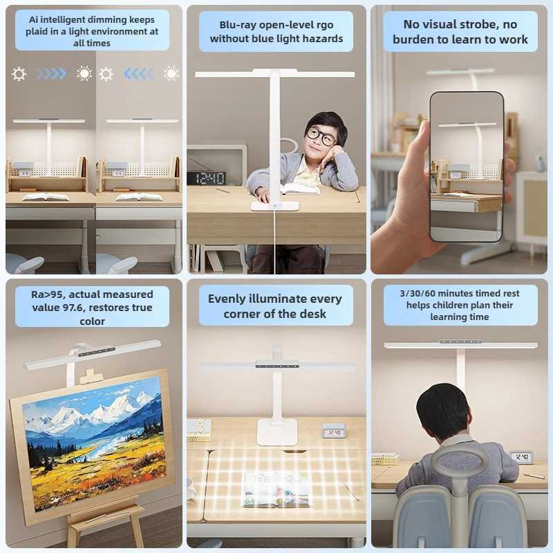 Touch Remote Control Dimmable LED Desk Lamp Intelligently Controlled Eye Protection for Reading Student Dormitory Bedroom M251114