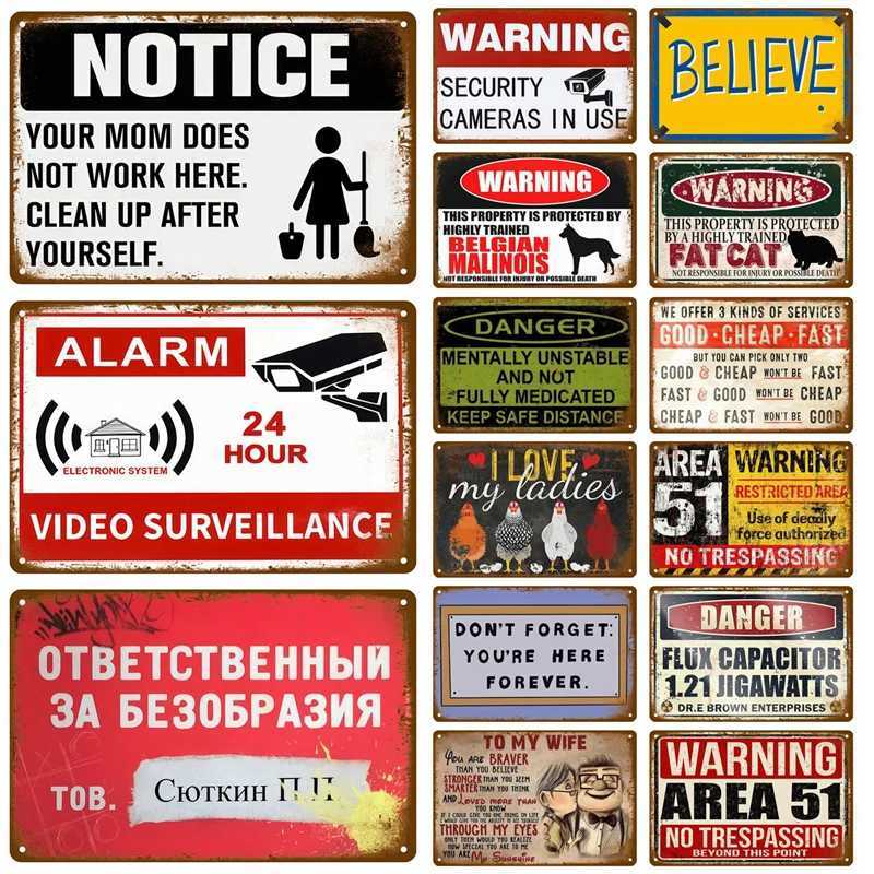 Retro Wall Art Tin Sign Interior Outdoor Aesthetic Room Vintage Home Decor Items Decoration Luxury Metal Sign Poster Plates BarM251114