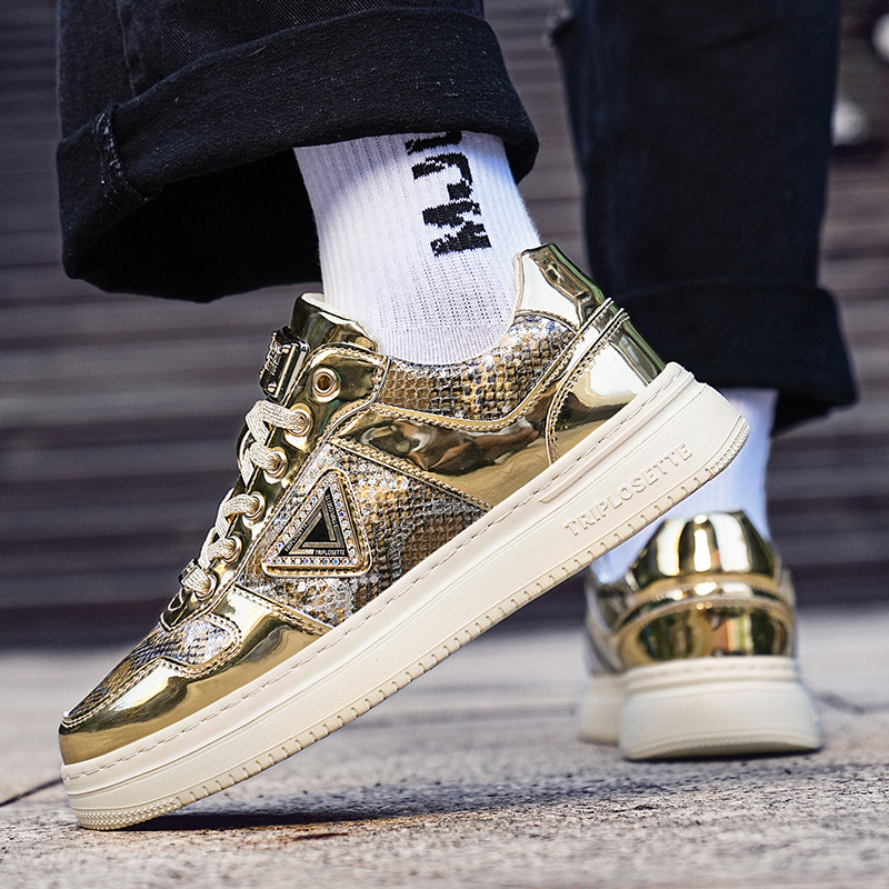 Designer Sneakers: Sequined Italian White Lace-Up Shoes for Men and Women (2024 Release)