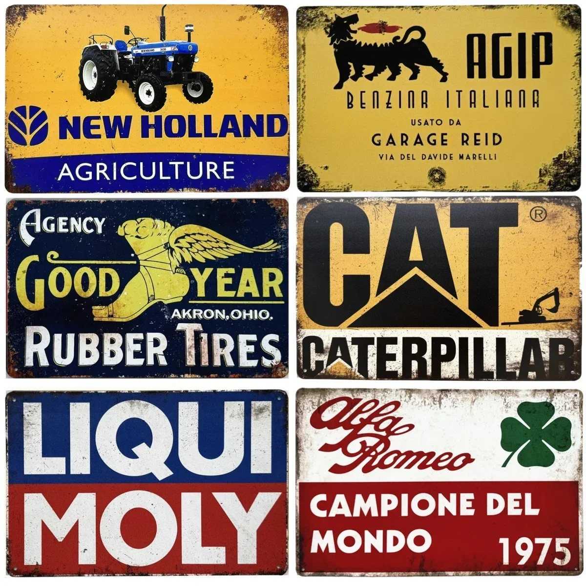 Vintage Motor Oil Gas Car Tin Sign Shabby Rust Wall Plate Poster Metal Iron Painting Garage Workshop Decor Plate Tinplate PlaqueM251114