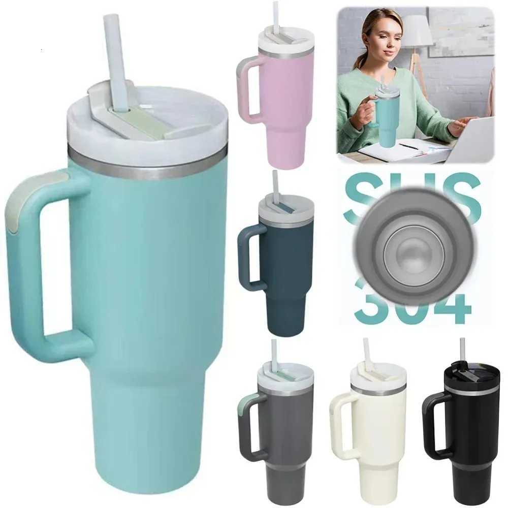 40oz Straw Vacuum Insulated Tumbler With Lid Stainless Steel Water Bottle with Handle Leak Proof Coffee Cup for Cup Uber C251114