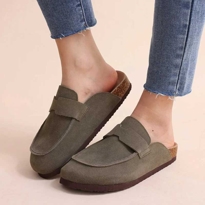 Crestar Womens Clogs Slippers Classic Fashion Cork Suede Mule Non slip Lace Arched Support W250414