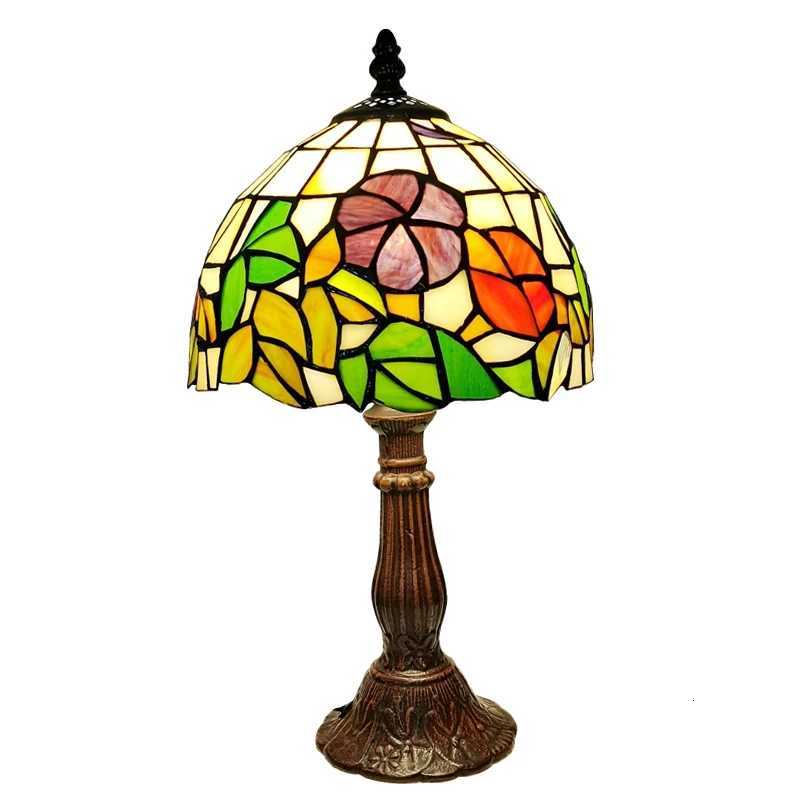 8-Inch Petunia Table Lamp Tiffany Style Hand-welded Inlaid Art Glass Bedroom Reading Study Night Light E27 110V 120V 220V 230V M251114