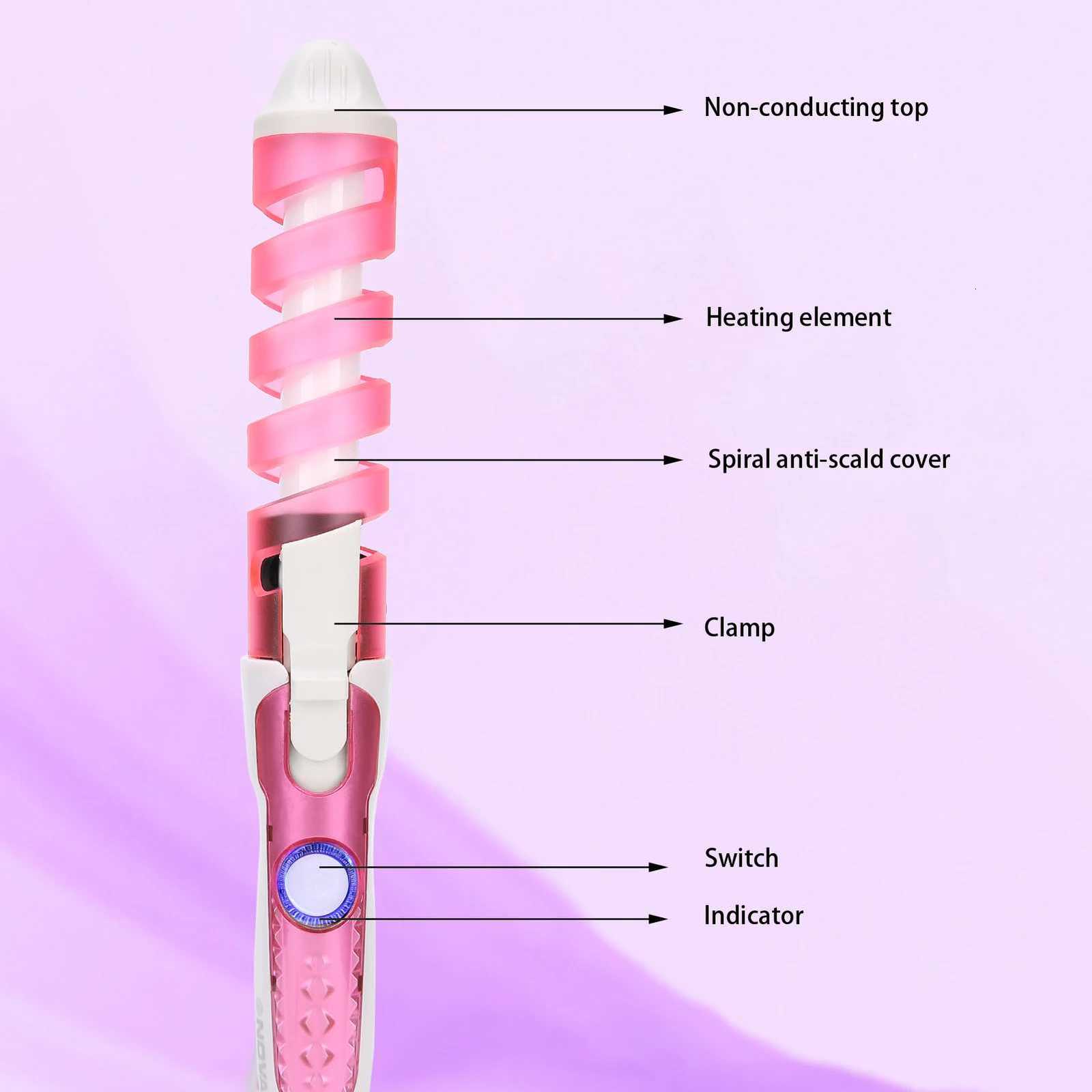 110240V Electric Hair Curler Electric Hair Curling Wand Spiral Hair Curler Curling Iron Hairstyling Tools Spiral Curling WandT251114