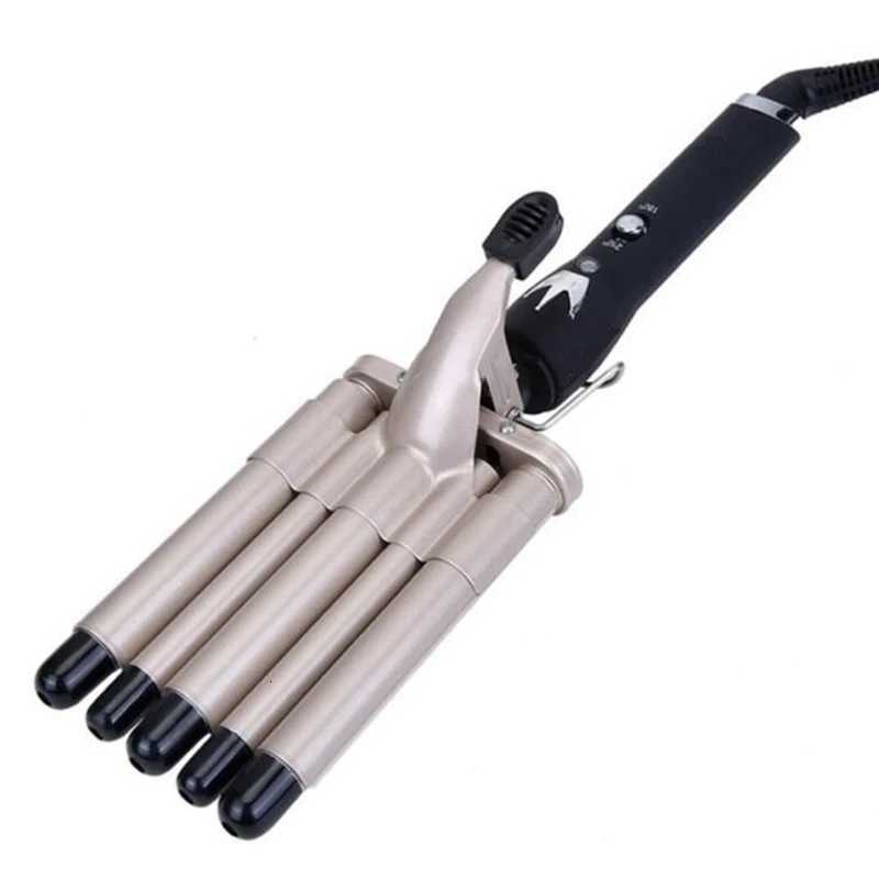Dual Voltage 5 Barrel Ceramic Tourmaline Hair Curling Iron Portable Electric Ripple Big Wave Hair Curler For Household UseT251114