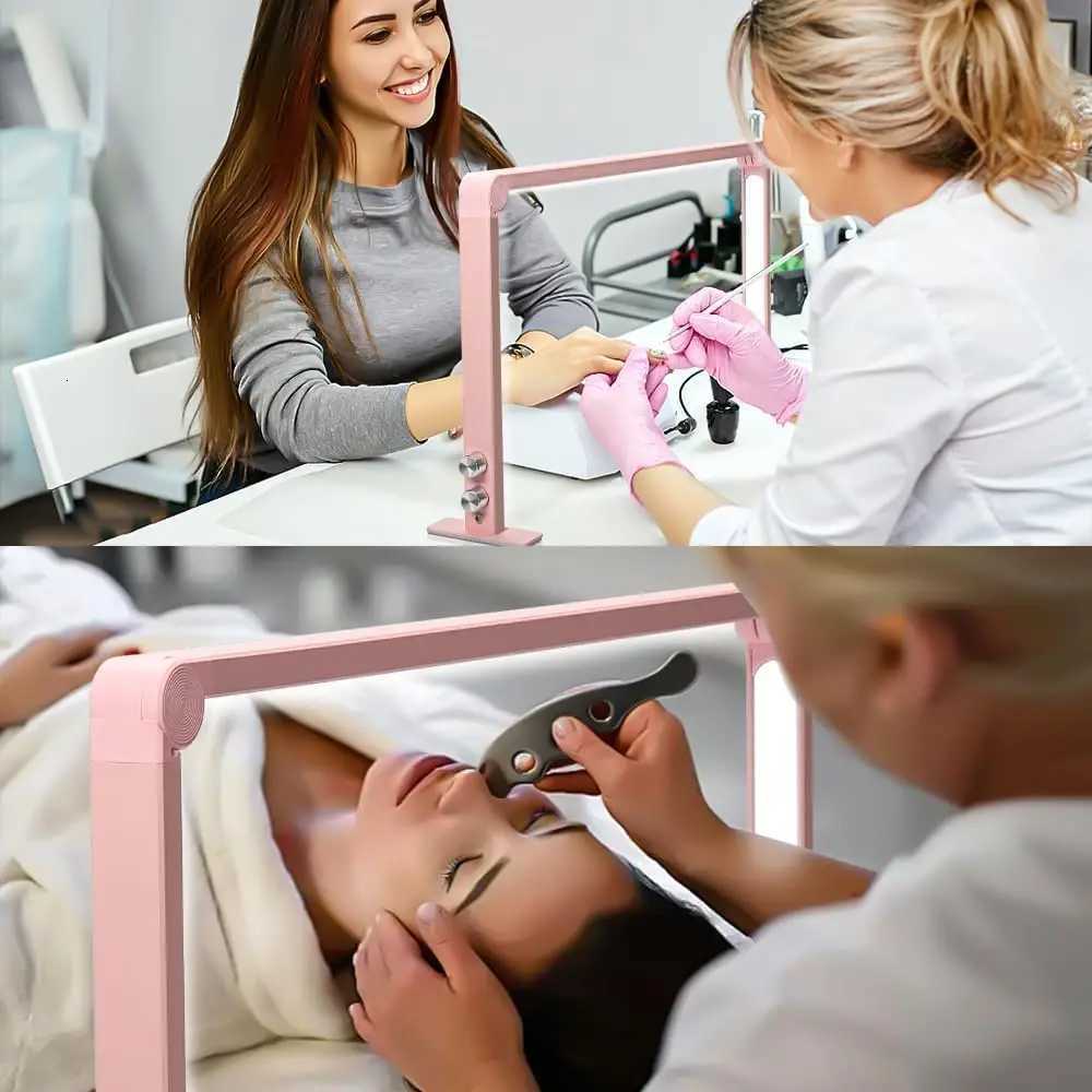 Nail Light Foldable Nail Table Lamp with 3 Color Temperature 3000K-6000K for Manicure Lash Skincare Pink M251114