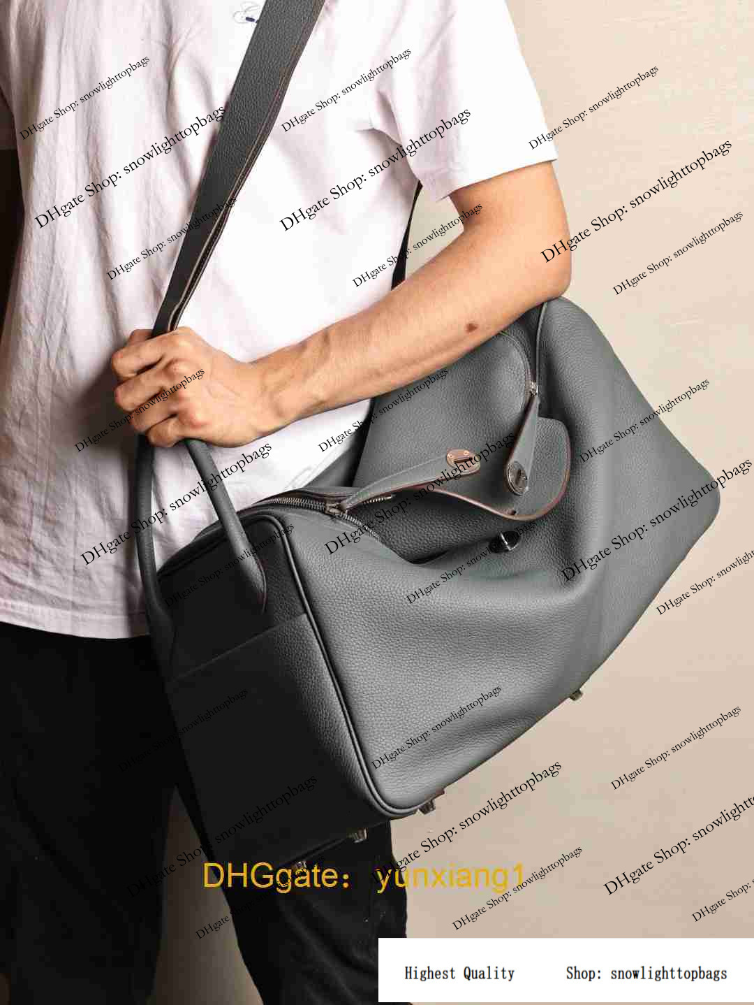 Designer Bag Men's Fashion Leisure Travel Bag, Hurricane Blue Leather Fitness Travel Bag