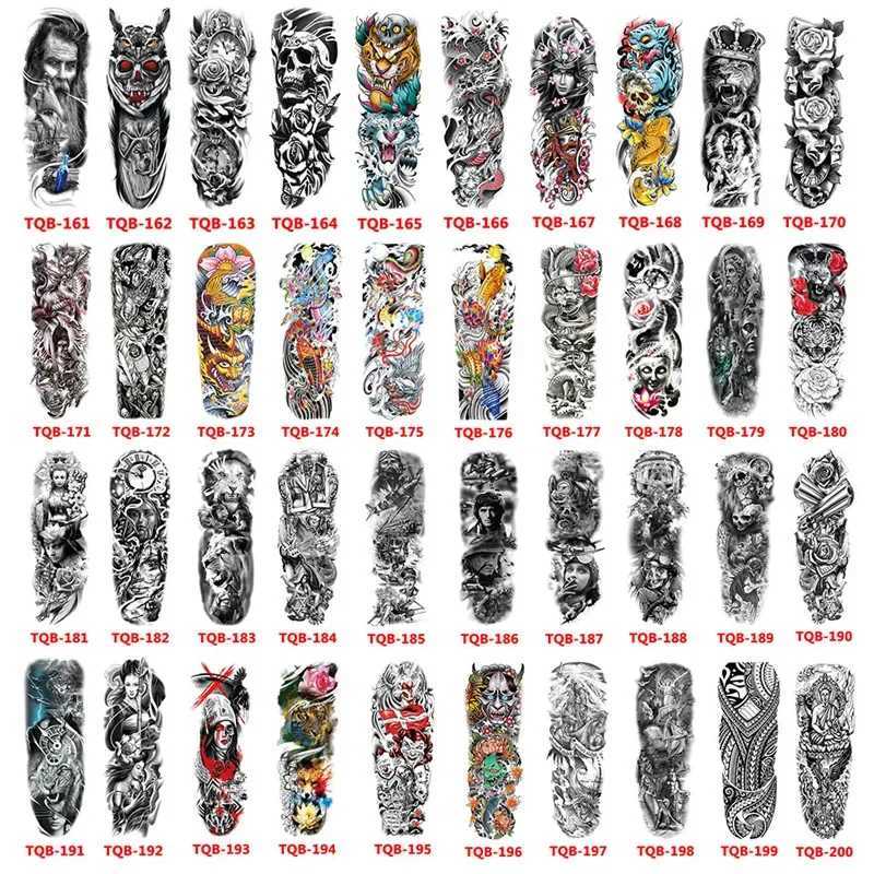 Waterproof temporary tattoo sticker geometric pattern full arm big sleeve fake tattoo flash tattooXJ25414
