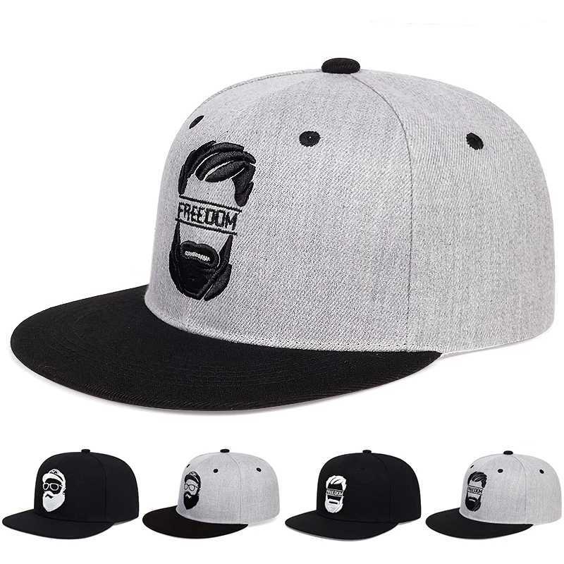 Unisex Beard Uncle Embroidered Hip Hop Hat Spring and Autumn Adjustable Casual Snapshot Baseball Hat Outdoor Sunscreen Hat W250414