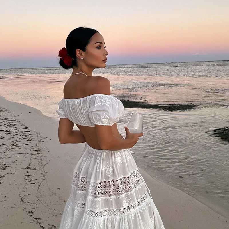 Lace cut top womens shoulder backless vest hollow long spring/summer 2025 topXJ250414