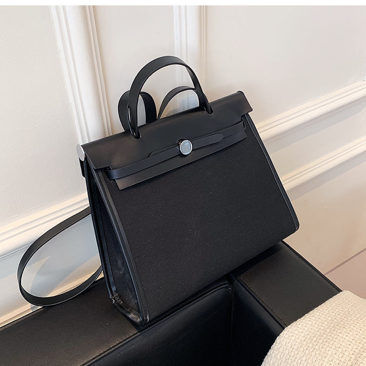 European and American fashion tote bag new canvas women's bag retro briefcase handbag single shoulder and cross body bag