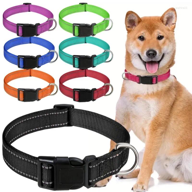 Update Selling Pet Nylon Reflective Dog Collar Adjustable Anti-Slip Leash