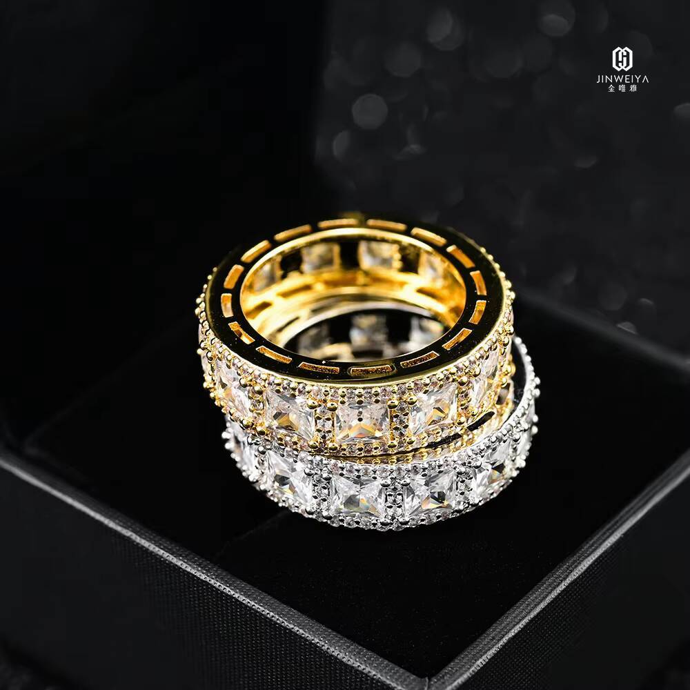 D Color VVS1 Moissanite Diamond Eternity Ring 925 Silver Asscher Cut Gemstone Engagement Wedding Ring