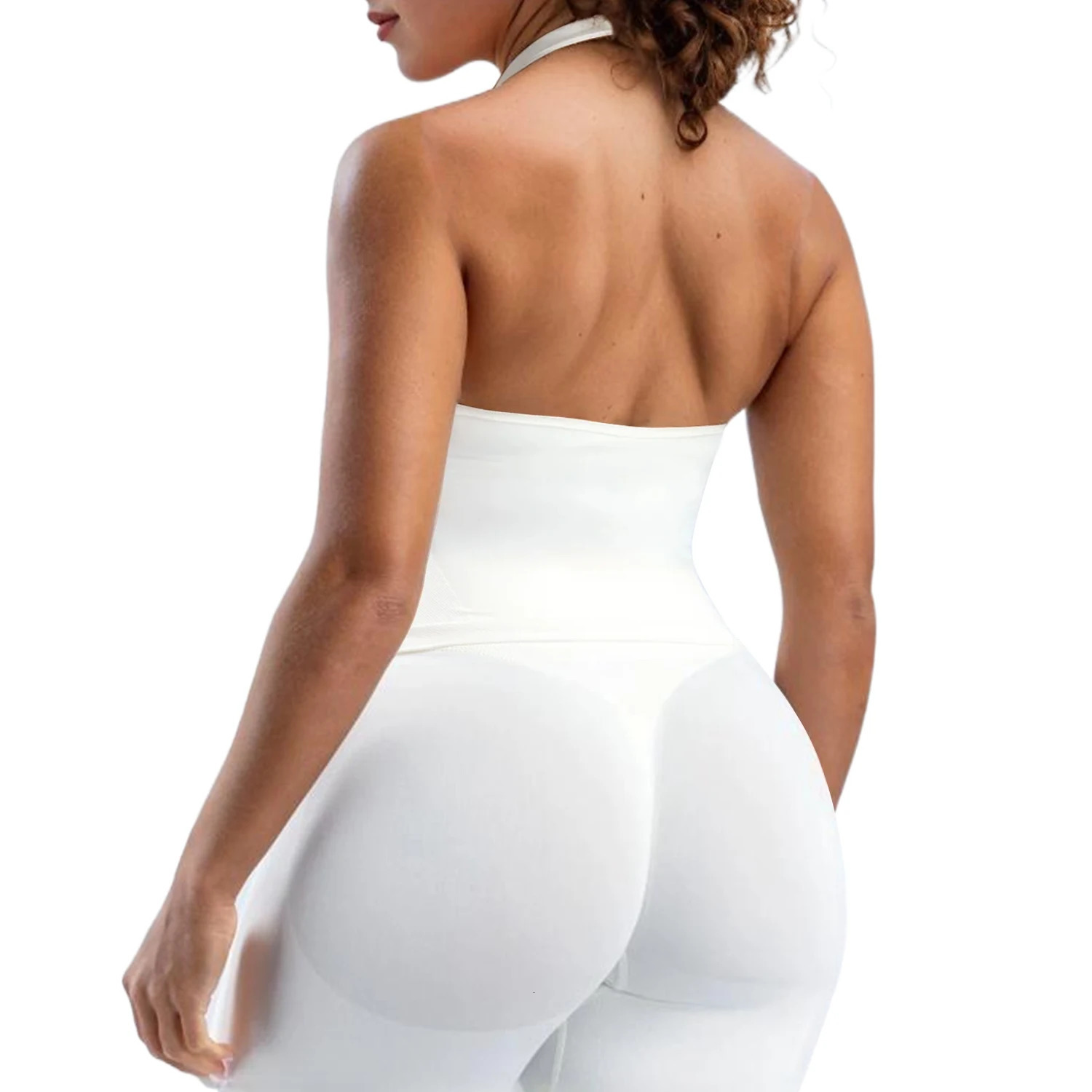 Seamless sports vest womens sexy deep Vneck sleeveless set basic square neckline summer G 250414Z