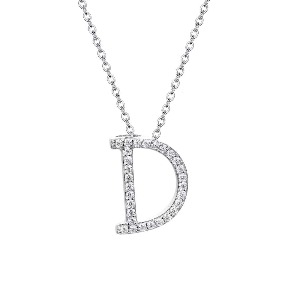 Jewelry letter shaped D-color VVS sandstone pendant necklace made of pure sier, high-quality party gift
