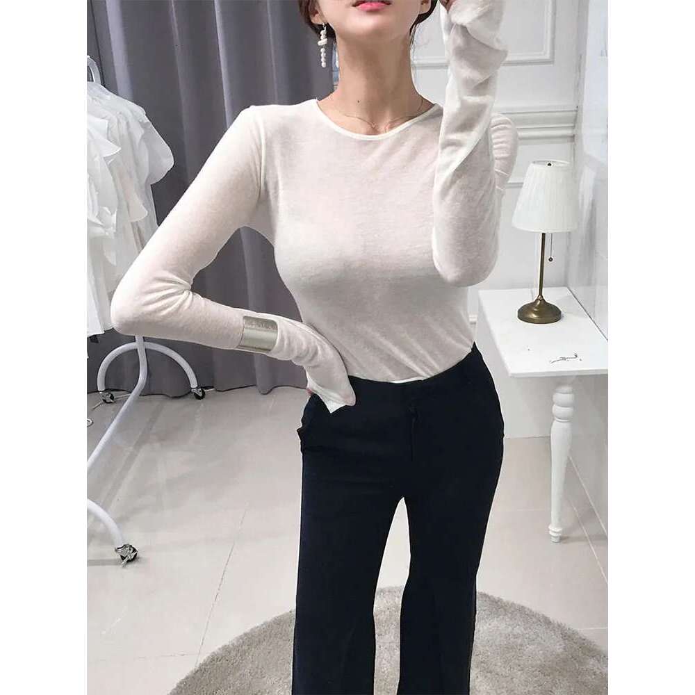 Sexy Women T-Shirt Long Sleeve Korean Style Slim Basic Elasticity Tshirt Top Womens Clothing T Shirt Femme