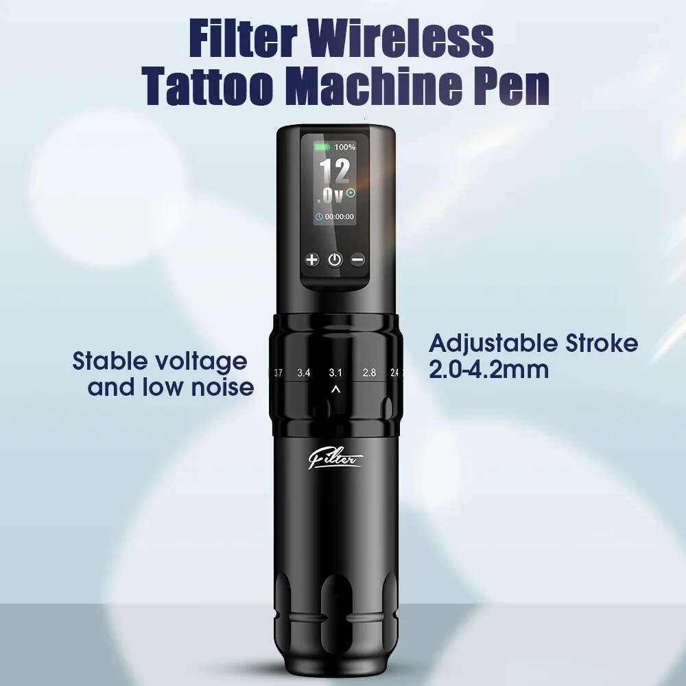 Filter X3 Wireless Hine Pen 1600Mah 6 Adjustable Strokes 2.0Mm-4.0Mm Gun For Cartridge Tattoo Needles