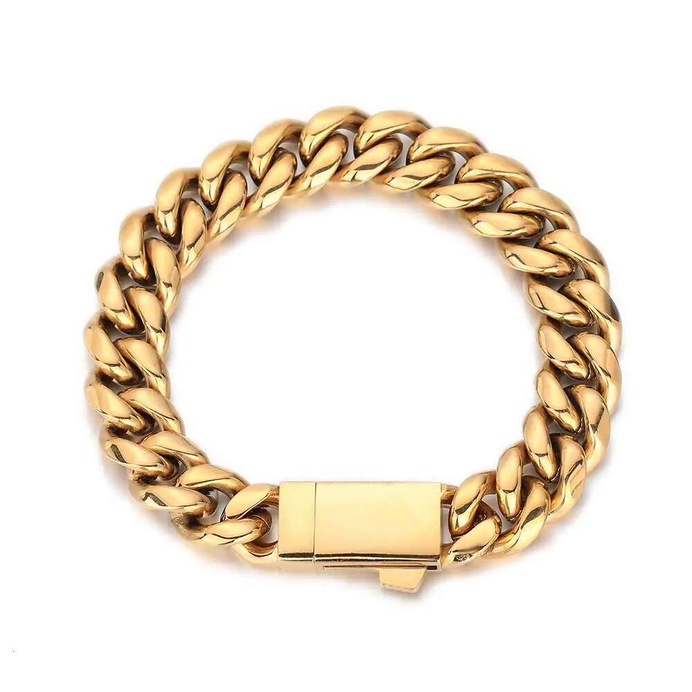 ESKEEM Drop Shipping Hip Hop Rock Jewelry Cuban Bracelet Free Custom Name Miami Cuban Link Stainless Steel Bracelet For Men