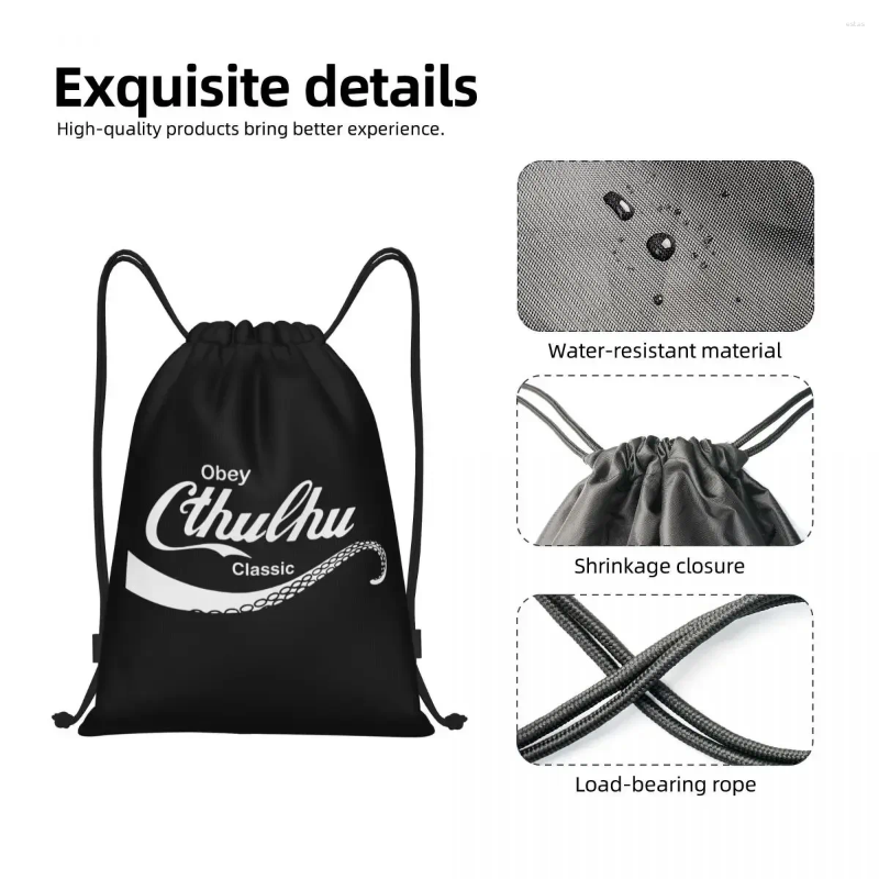 Shopping Bags Fashion Brand Call Of Cthulhu Funny Drawstring Backpack Women Men Gym Sport Sackpack Foldable Lovecraft Training Bag Sack