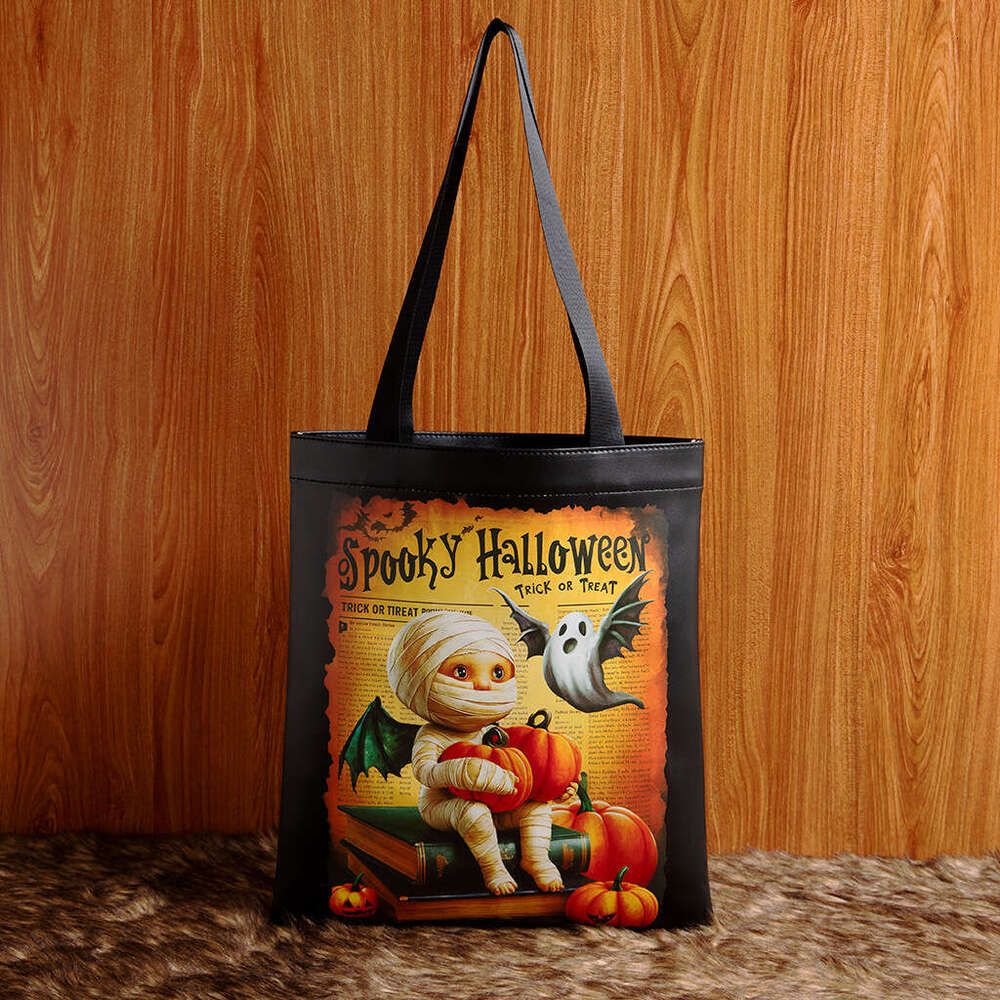 designer bag 2025 New Women's Halloween Color Contrasting Personalized Printed Underarm Bag Style