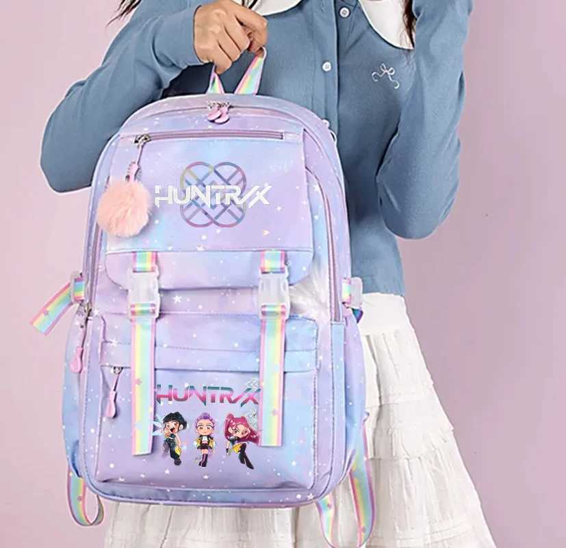 Kpop Demon ont>s Huntrix Backpack School Bags Large Capacity Backpack Women Daypack New School Bags for Student girlsW251113