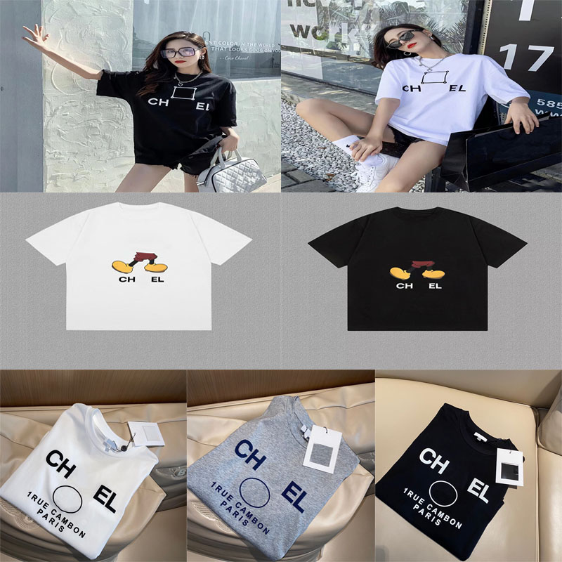 Women's T-shirt High Quality Street Trend T-shirt Round Neck Letter Printed Breathable Fashion Men's and Women's Tops Short-sleeve Cotton Casual Loose T-shirt Size S-4XL