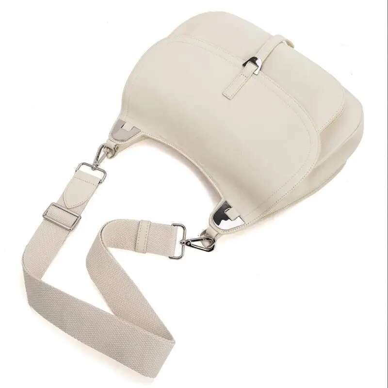 European And American Fashion Top Layer Cowhide Saddle Bag, New High-End Feeg, Famous Designer Leather Shoulder Crossbody Bag