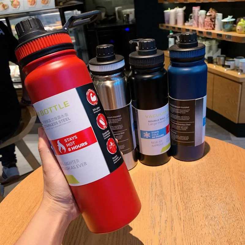 600/800/1000ML Stainless Steel Thermo Bottle Portable Tumbler Vacuum Flask Travel Thermal Water Bottle Tumbler for Outdoor Sport C251114