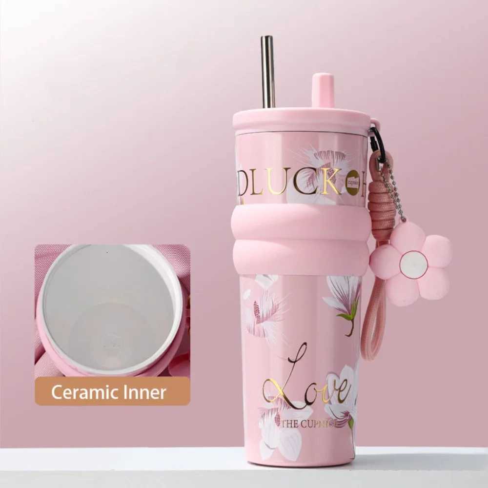 710ML Vacuum Cup Stainless Steel Insulation Or Cooling Thermal Water Bottle High-Capacity With Lifting Rope Insulated Cup C251114