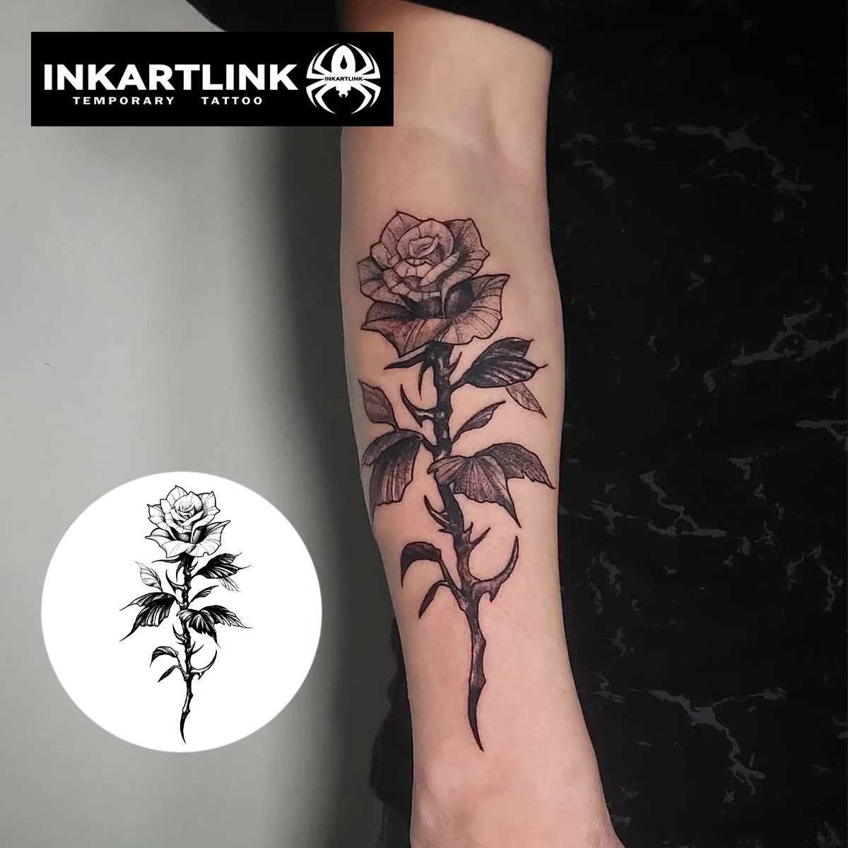 Rose temporary tattoo sticker waterproof magic tattoo 15 day holiday tattoo semi permanent tattooXJ25414
