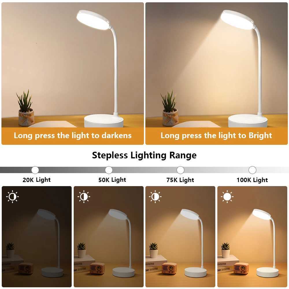 Portable Table Lamp LED Rechargeable Dimmable Night Light Plug in Room Decoration Mood Light For Study Kids Bedroom Bedside Gift M251114