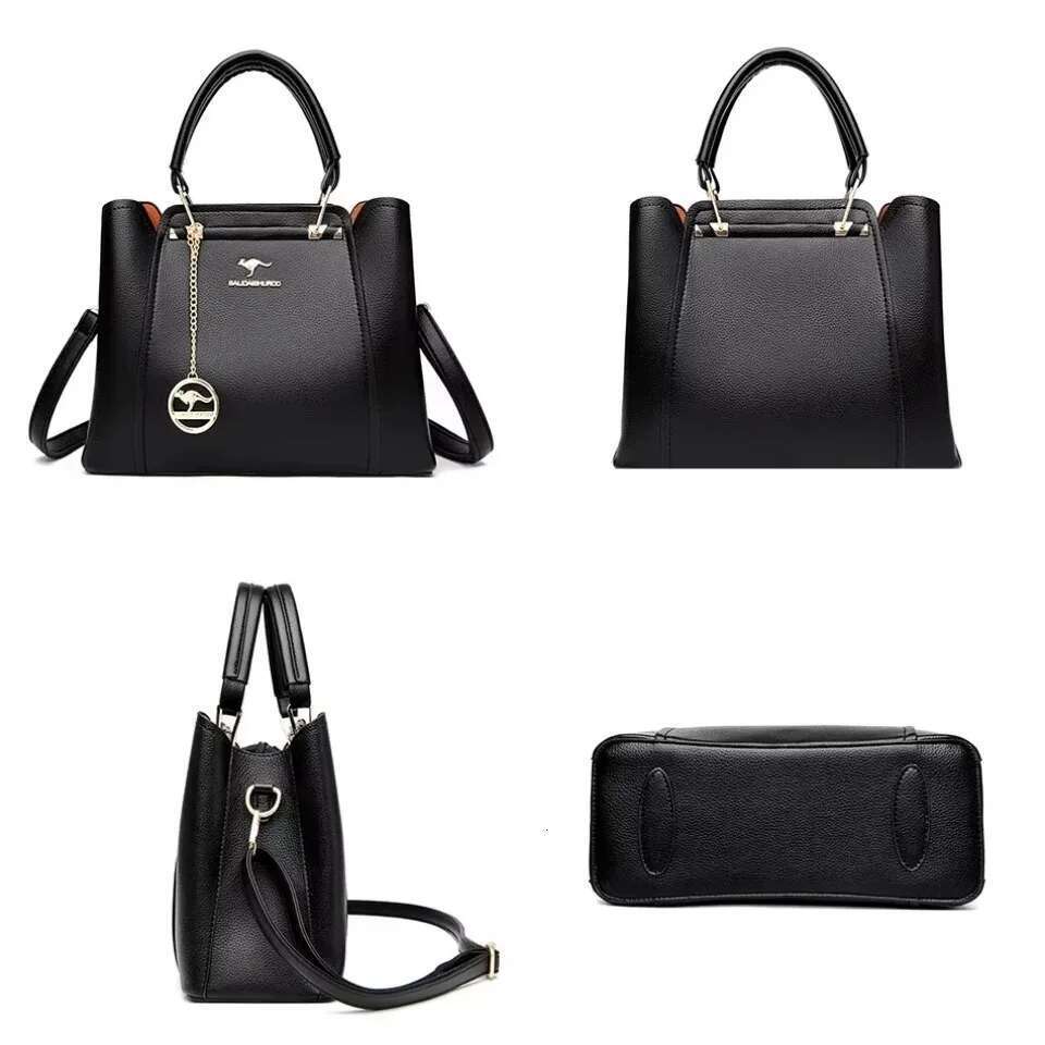 3 Layers Large Capacity Tote Soft Leather Handbags Women Designer Solid Color Crossbody Bag Hand Bags 2025