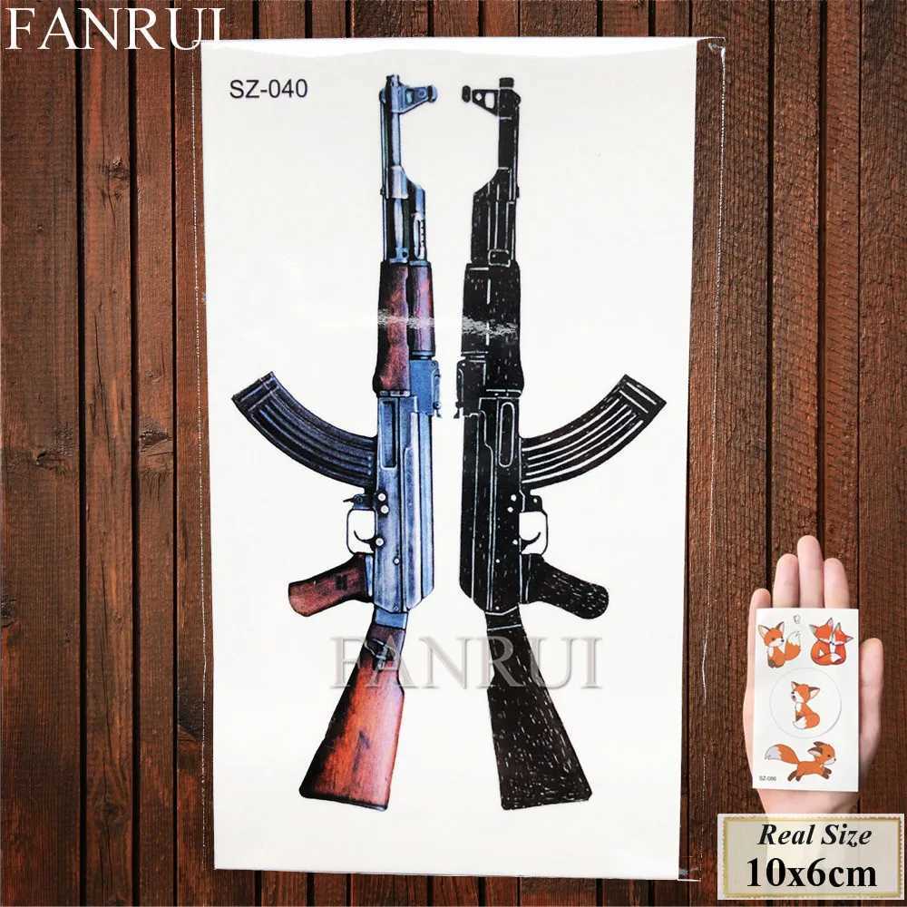 Fanrui sexy gun AK47 AK temporary tattoo male arm battlefield PUBG art weapon tattoo sticker female fake waterproof tattooXJ25414