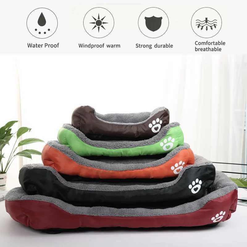 Large Pet Dog Bed Square Plush Dog House Summer Washable Cat Mat Waterproof Mat Pet Mat Medium sized Dog Pet Supplies X250412