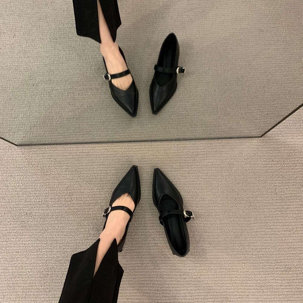 French Style Pointed Toe for Women 2025 Spring New Elegant Socialite Sweet Cool Mary Jane Single Versatile Evening Shoes