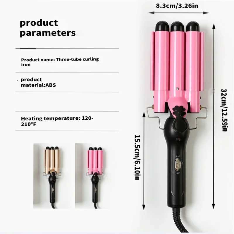 Professional Curling Ceramic Hair Curler Wave Waver Styling Tools Styler Wand Three Barrel Hair Curler Irons AutomaticT251114