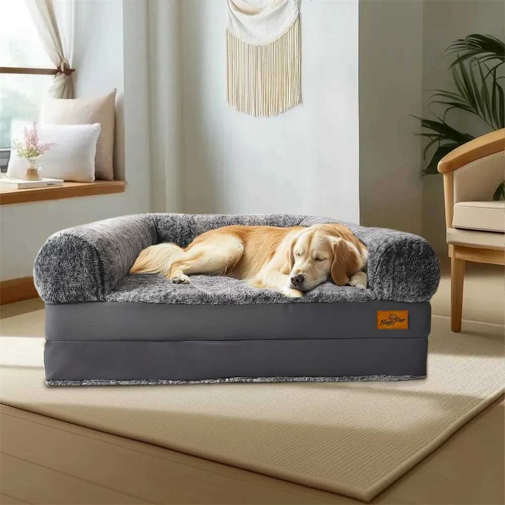 Foldable adult dog bed 2-in-1 quiet large dog bed washable waterproof dog bed sofa bed plush cover large lounge X250412