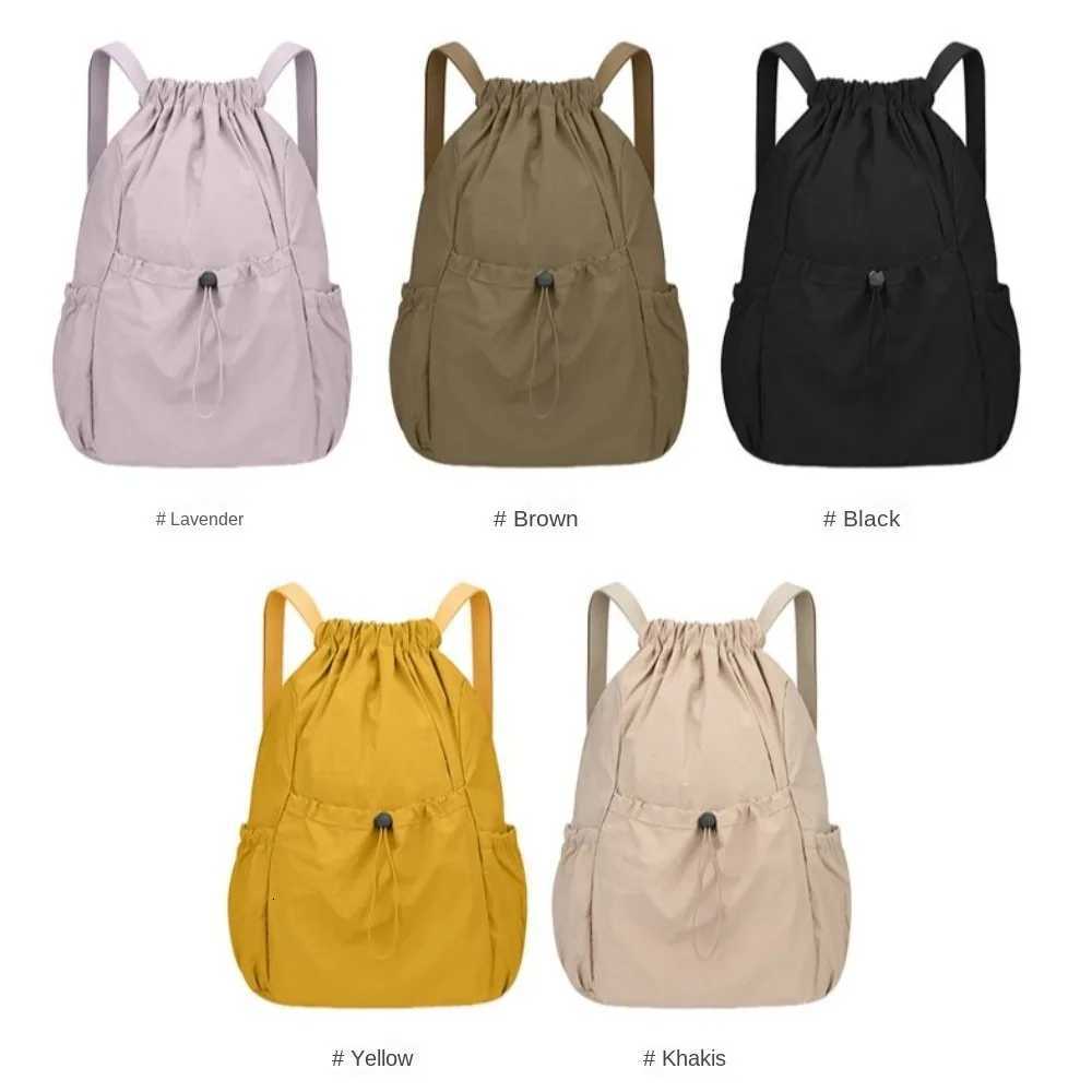Casual Solid Color Travel Backpack Korean Style Lightweight Drawstring Backpack Large Capacity Foldable Student Schoolbag SportsW251113