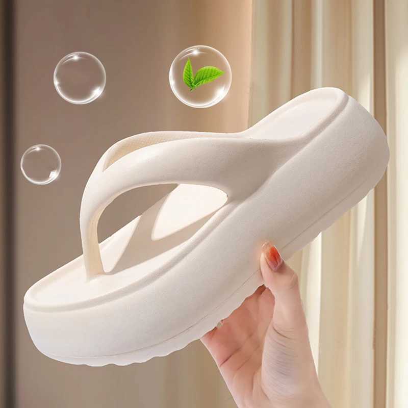 Clip Toe Thick Bottom Cloud Slide for Women 2025 Anti slip Beach Flip Cover for Women Summer Soft Bottom Platform Sandals Slide for Women W250414
