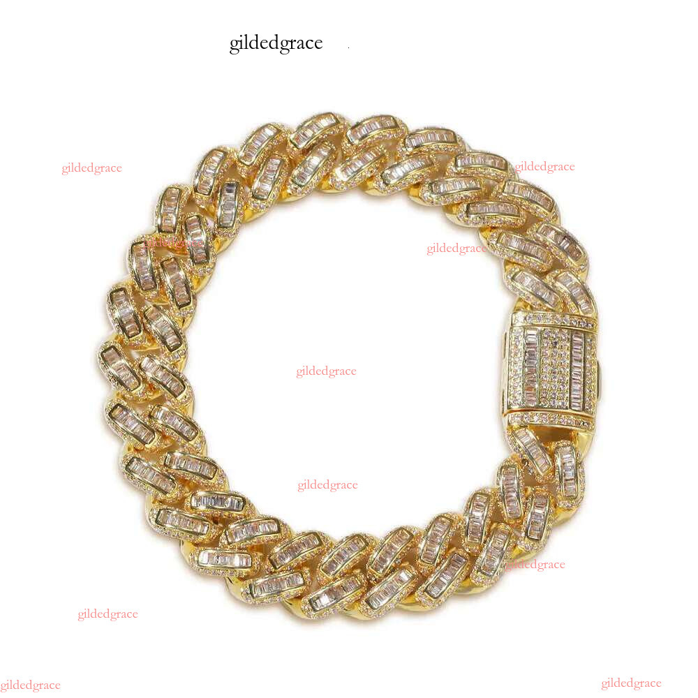 designer chain necklace hip hop jewelry wide 2rows k chains vvs moissanite white gold plated sterg sier cuban bracelets N32