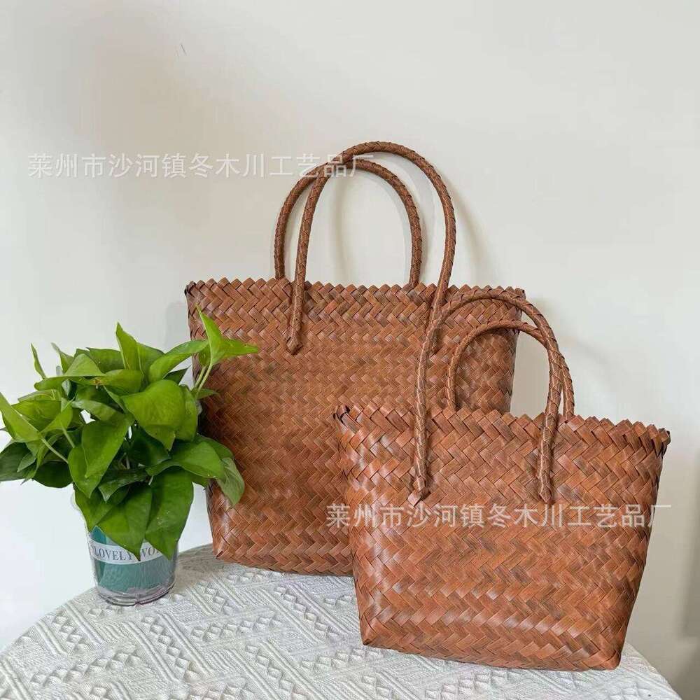 Handmade Beach Bag 2024 Mid Autumn Festival Mooncake High End Gift Handbag Fashion Women's Tote Straw Woven Bag Kq2