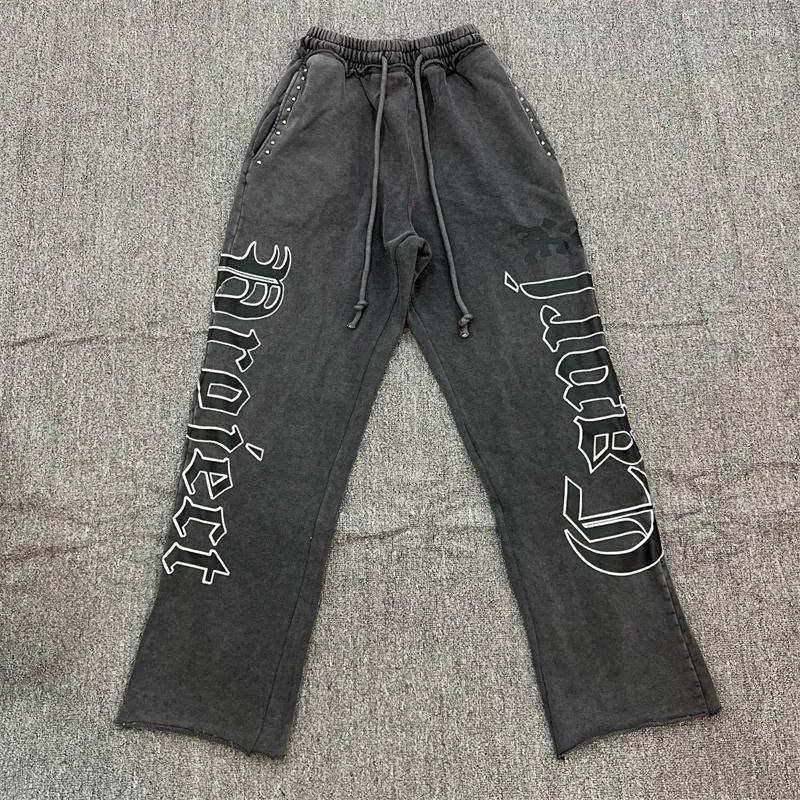 Men's Pants Project Capri European And American Style Rivet Sports Casual