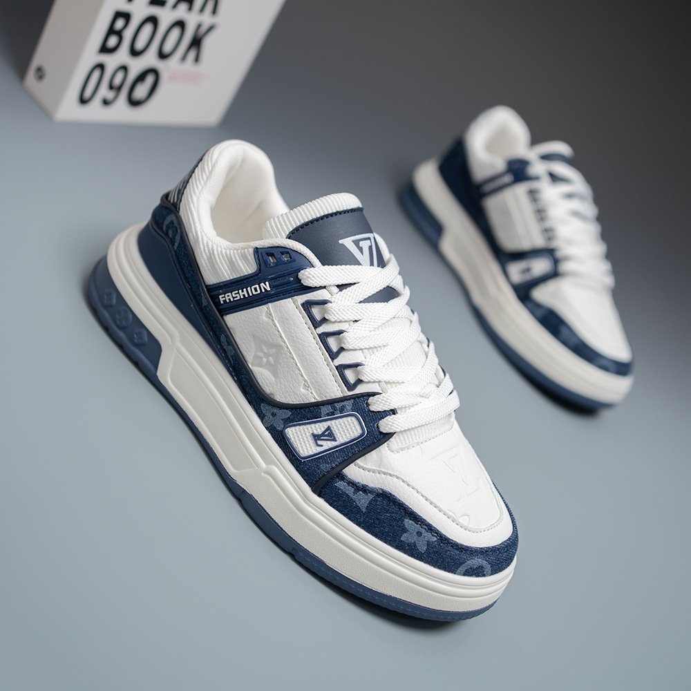 Free shipping Designer Casual Shoes Men's Platform Sneakers Trend Board Shoes Men's Shoes Plus size 36-44 White Blue Black